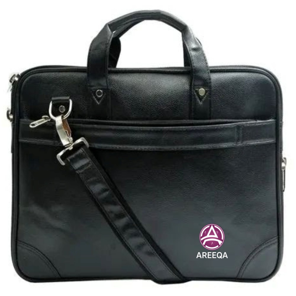 Leather Black Office Bags - Areeqa Enterprises